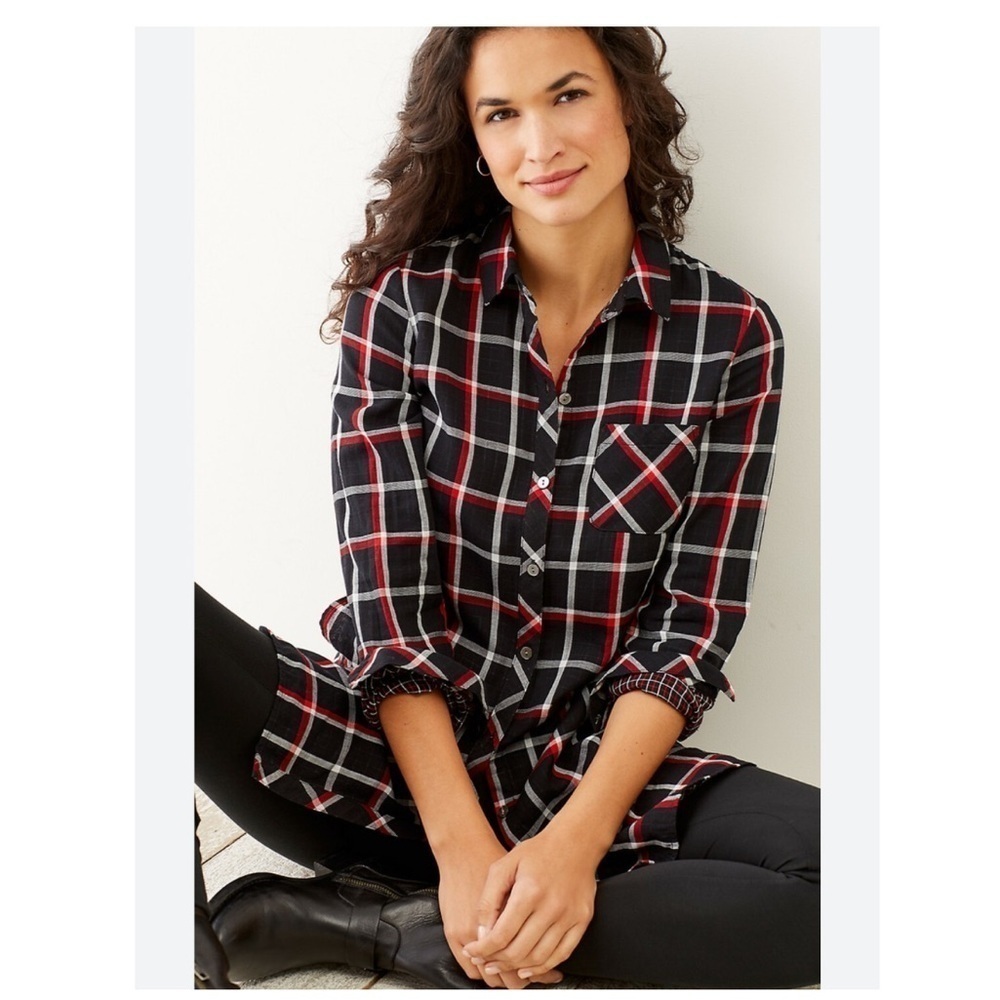 J. Jill Perfect Plaid Double Cloth Long Tunic